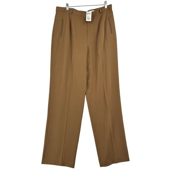 Mondo II Sonia High Rise Trouser Pants Pleated Stretch Knit Camel Size 16 - Picture 1 of 12